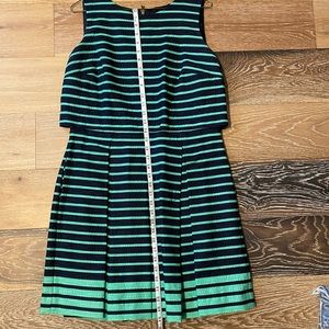 Accepting Any Offer on this Listing! - Green Striped Dress with Pockets